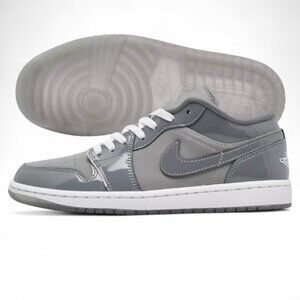 Air Jordan 1 Low SE Patent Cool Grey Mens Basketball Shoes HF3148 011 NEW